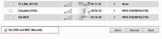 select Set SSID and MAC Manually.