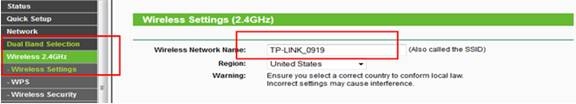 Wireless 2.4GHz page.