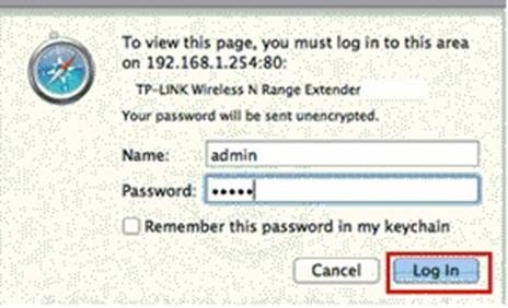 Login page.