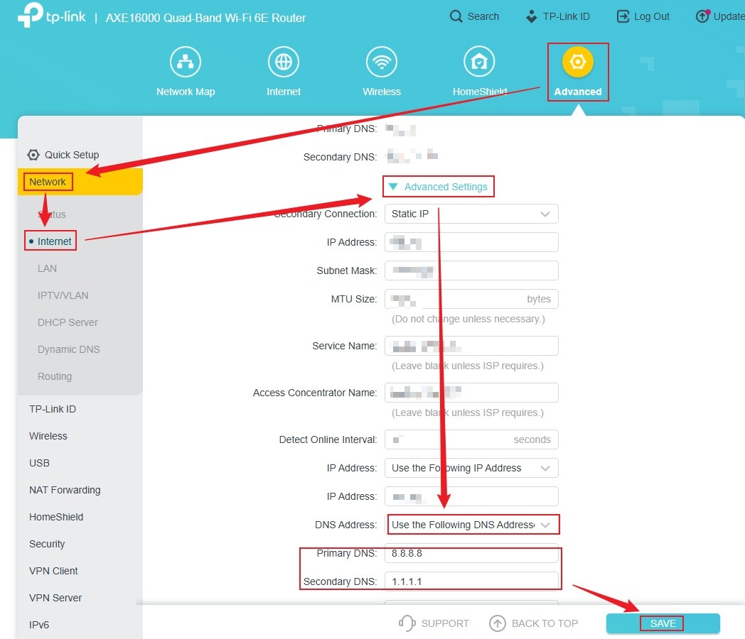 Changing DNS Servers on TP-Link Wireless and DSL Modem Routers